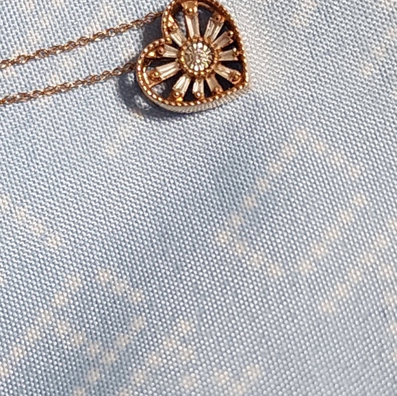 Emmy London 10k Rose Gold Diamond Heart Necklace Kay Jewelers - Picture 6 of 6